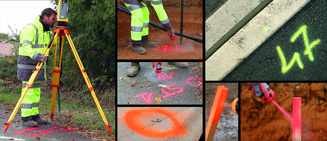 application fluo tp traceur de chantier fluorescent