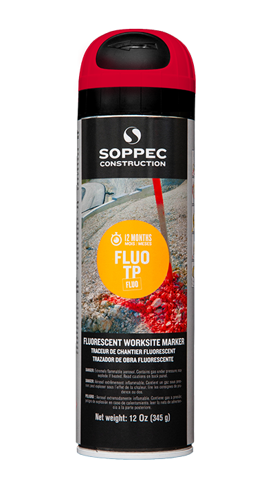 Fluo TP : highly fluorescent worksite marking paint - Soppec INC